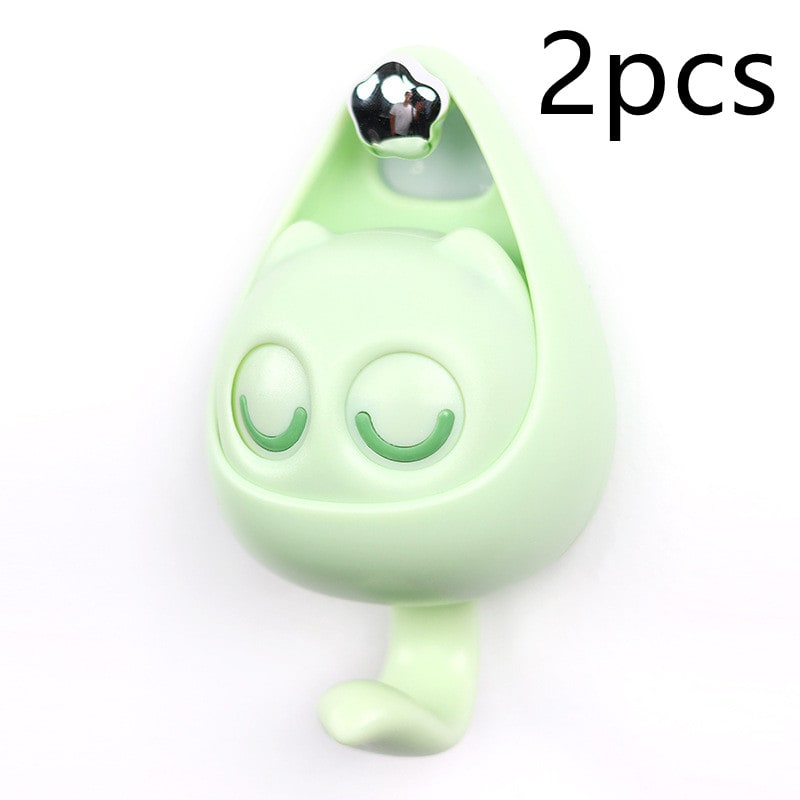 Wall Hooks with Adhesive Backing Winking Cat Coat for Mounted Decoration Key and Hat for Home - Image 2