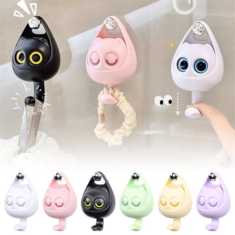 Wall Hooks with Adhesive Backing Winking Cat Coat for Mounted Decoration Key and Hat for Home - Image 25
