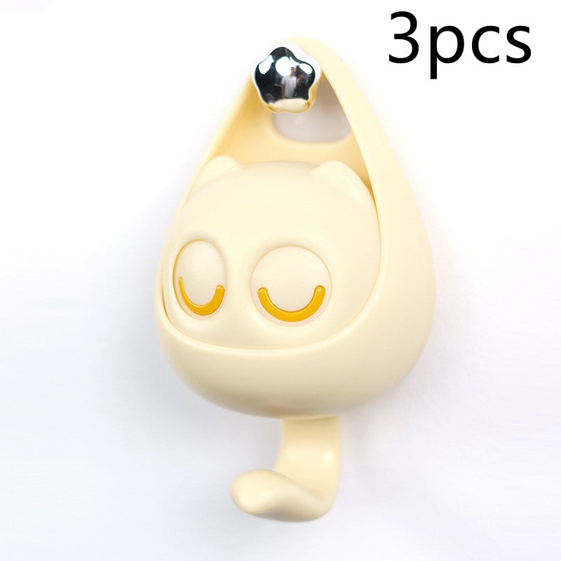 Wall Hooks with Adhesive Backing Winking Cat Coat for Mounted Decoration Key and Hat for Home - Image 34