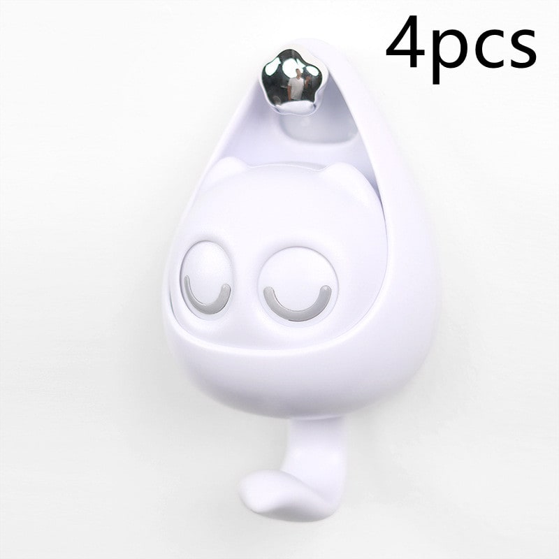 Wall Hooks with Adhesive Backing Winking Cat Coat for Mounted Decoration Key and Hat for Home - Image 35