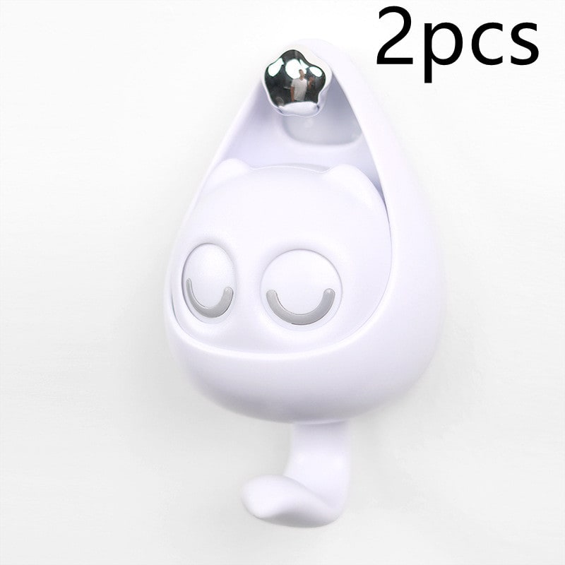 Wall Hooks with Adhesive Backing Winking Cat Coat for Mounted Decoration Key and Hat for Home - Image 38