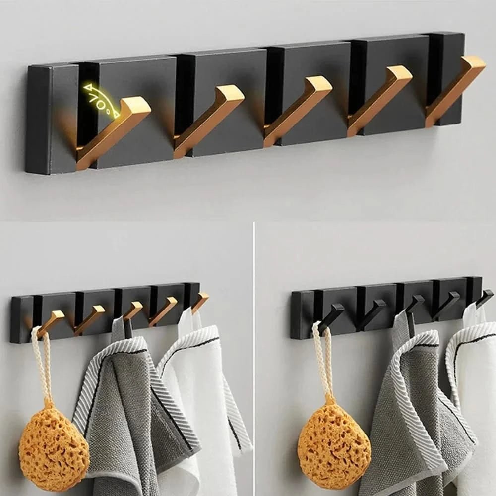 Wall Mounted Coat Rack Modern Folding Retractable Space Saving Metal Stainless Steel - Image 14