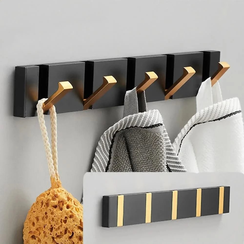 Wall Mounted Coat Rack Modern Folding Retractable Space Saving Metal Stainless Steel - Image 2