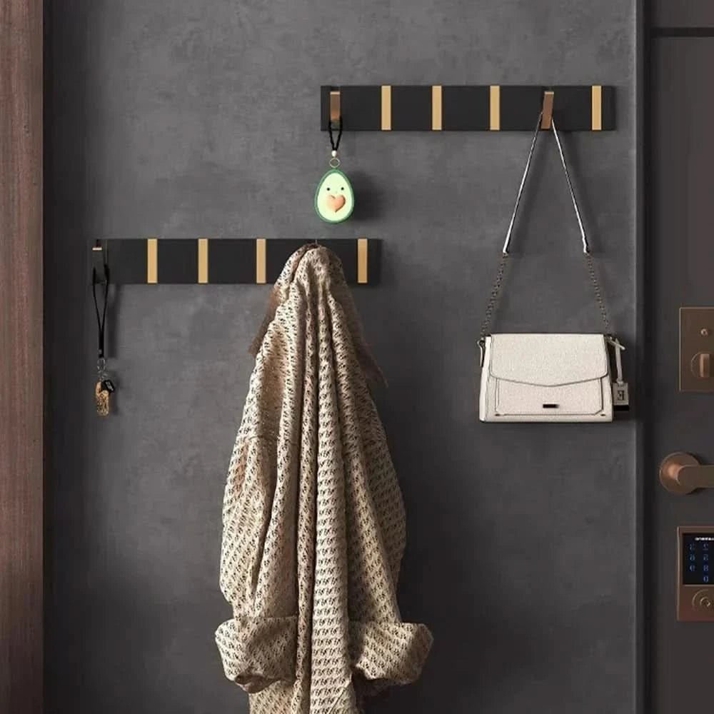 Wall Mounted Coat Rack Modern Folding Retractable Space Saving Metal Stainless Steel - Image 4