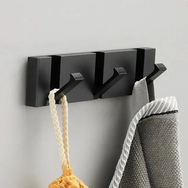 Wall Mounted Coat Rack Modern Folding Retractable Space Saving Metal Stainless Steel - Image 9