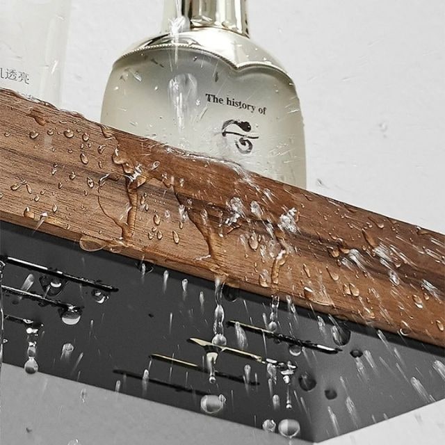 Wall Mounted Floating Shelves with Wooden Front Rail and Metal Bracket - Image 7