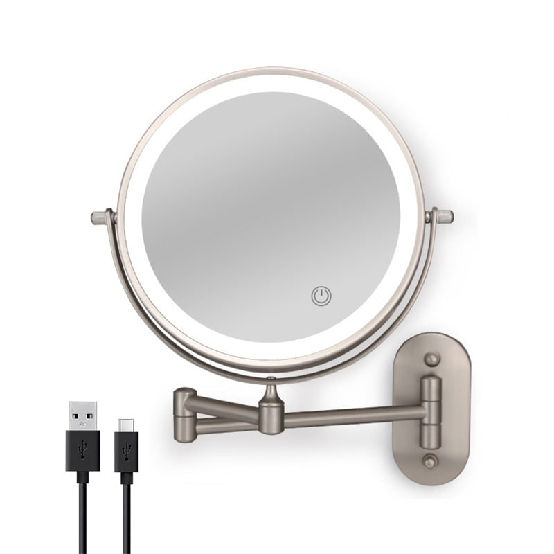 Wall Mounted Vanity Mirror for Makeup with LED Lights 10x Magnification and Folding Arm - Image 11