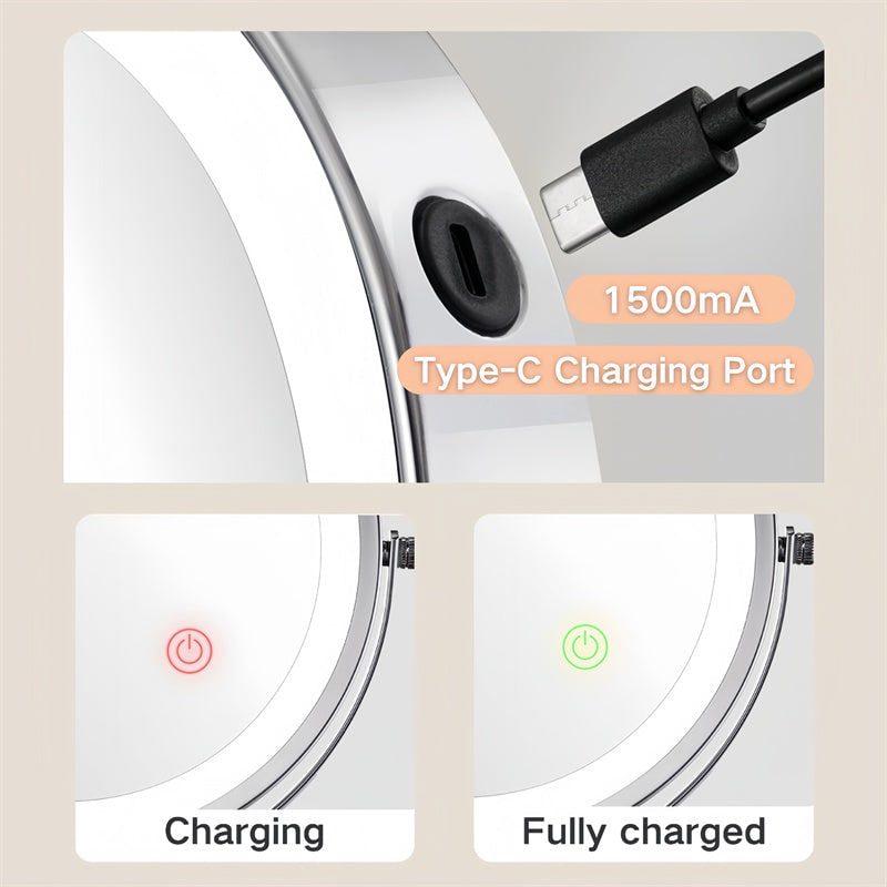 Wall Mounted Vanity Mirror for Makeup with LED Lights 10x Magnification and Folding Arm - Image 14