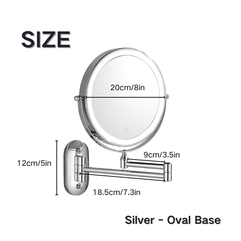 Wall Mounted Vanity Mirror for Makeup with LED Lights 10x Magnification and Folding Arm - Image 5
