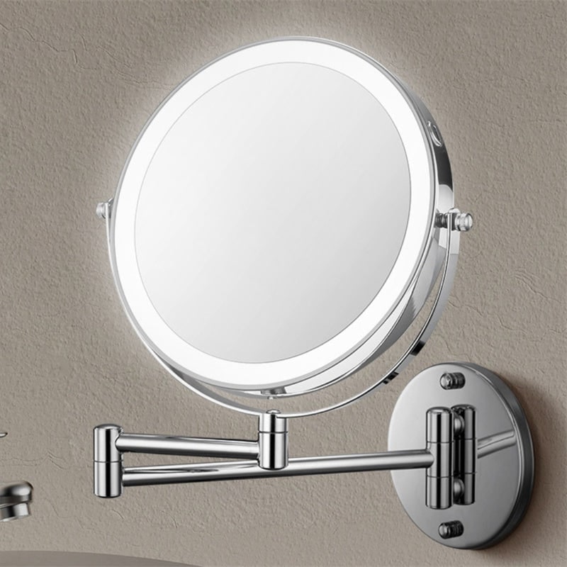 Wall Mounted Vanity Mirror for Makeup with LED Lights 10x Magnification and Folding Arm - Image 9