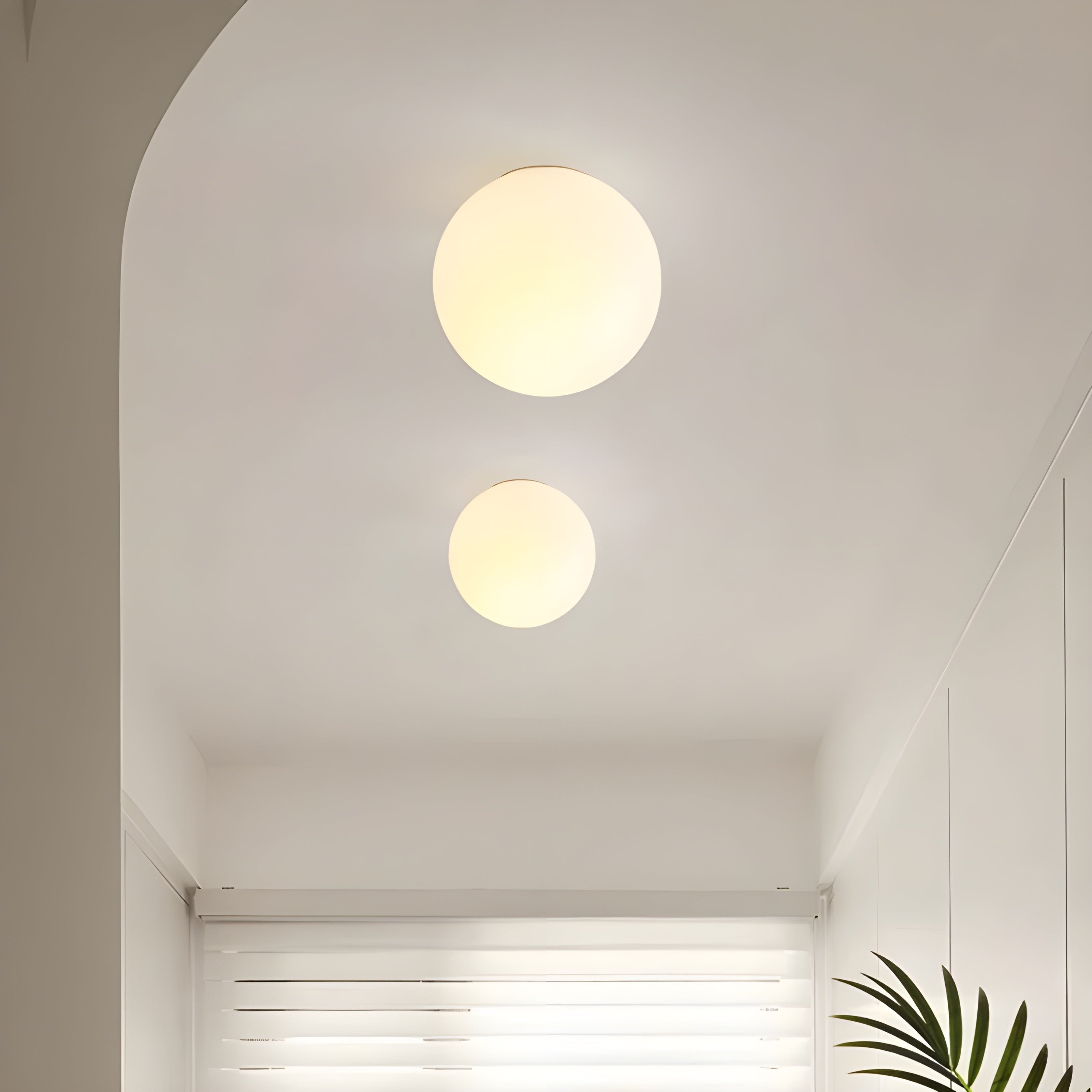 Wall Sconce Light Frosted Glass Globe Flush Mount Minimalist Modern - Image 5