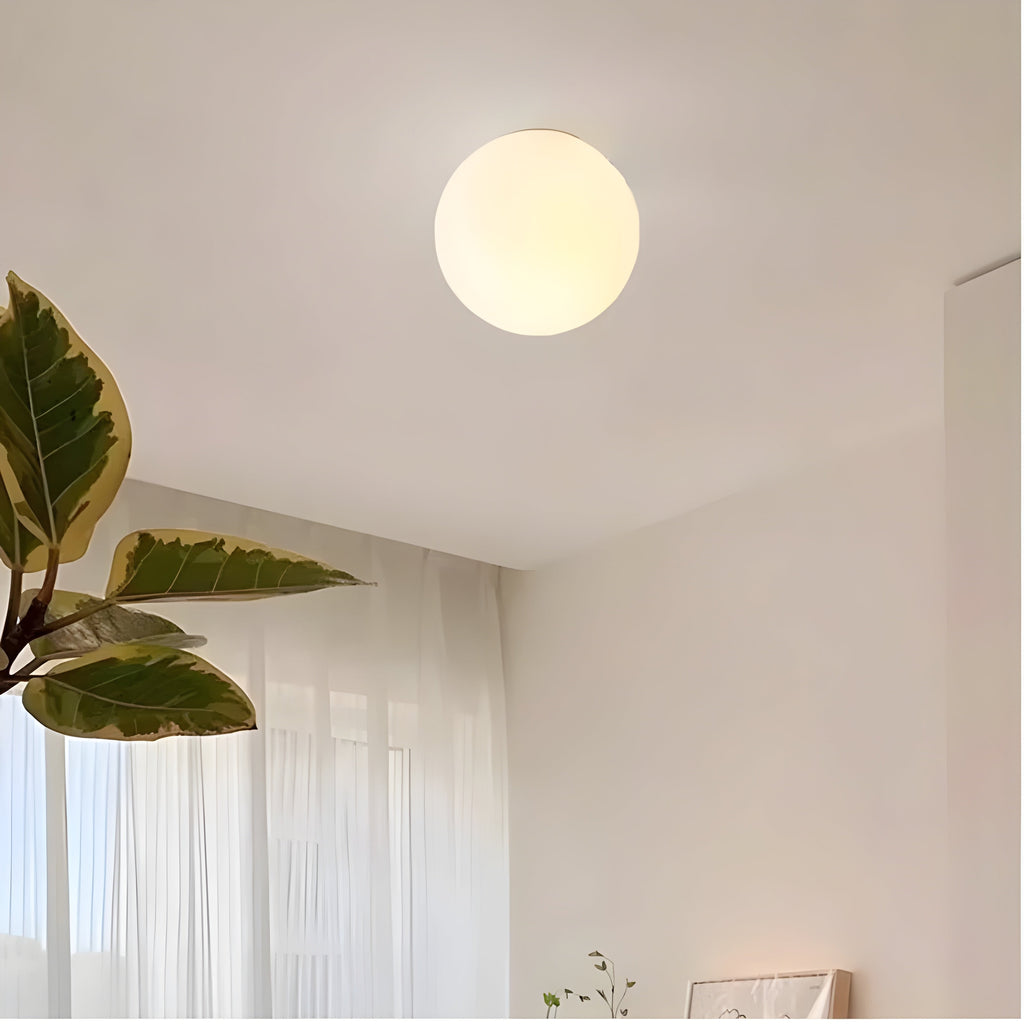 Wall Sconce Light Frosted Glass Globe Flush Mount Minimalist Modern - Image 6
