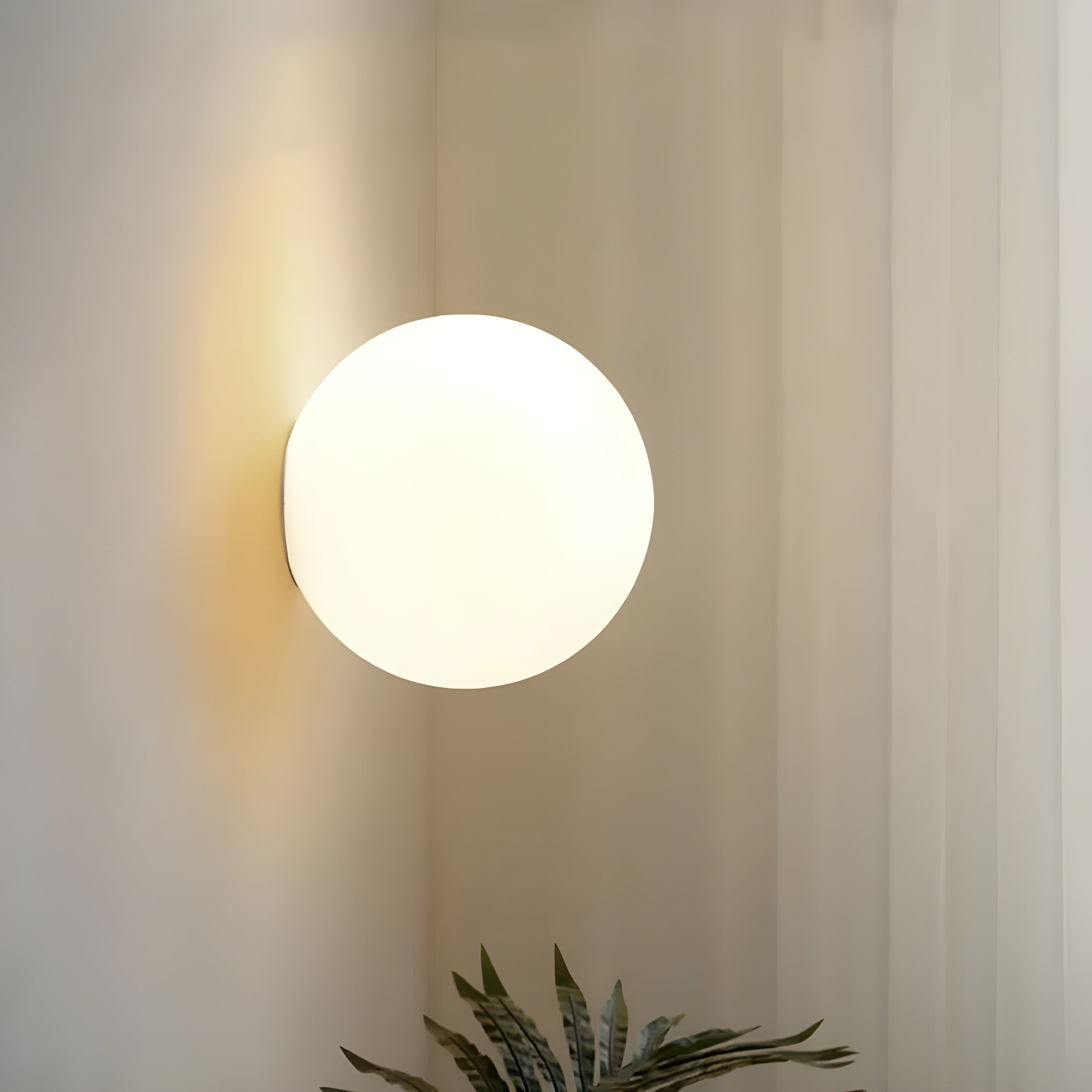 Wall Sconce Light Frosted Glass Globe Flush Mount Minimalist Modern - Image 7