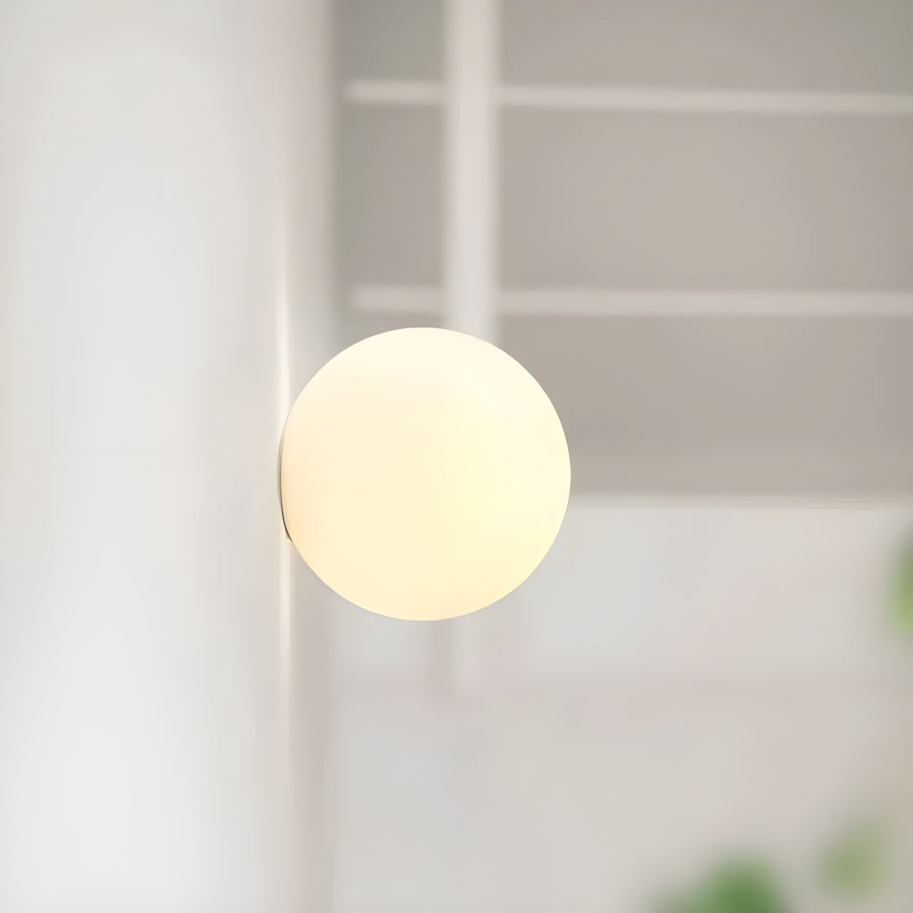Wall Sconce Light Frosted Glass Globe Flush Mount Minimalist Modern - Image 8