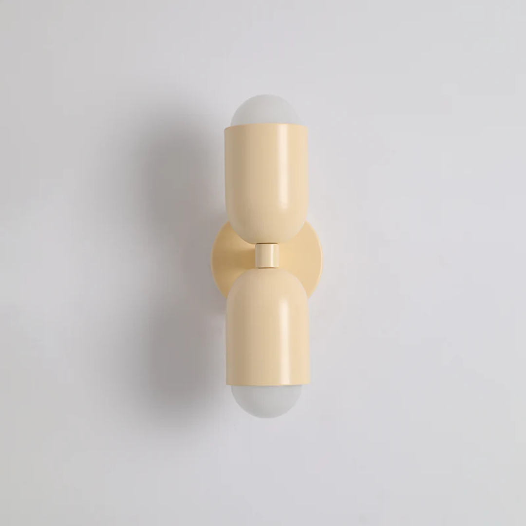 Wall Sconce Light with Dual Up and Down LED Lighting and Color-Blocked Design - Image 1