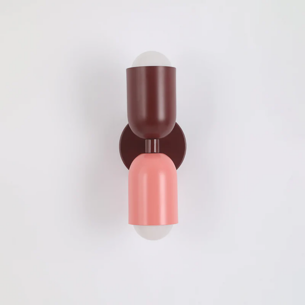 Wall Sconce Light with Dual Up and Down LED Lighting and Color-Blocked Design - Image 2