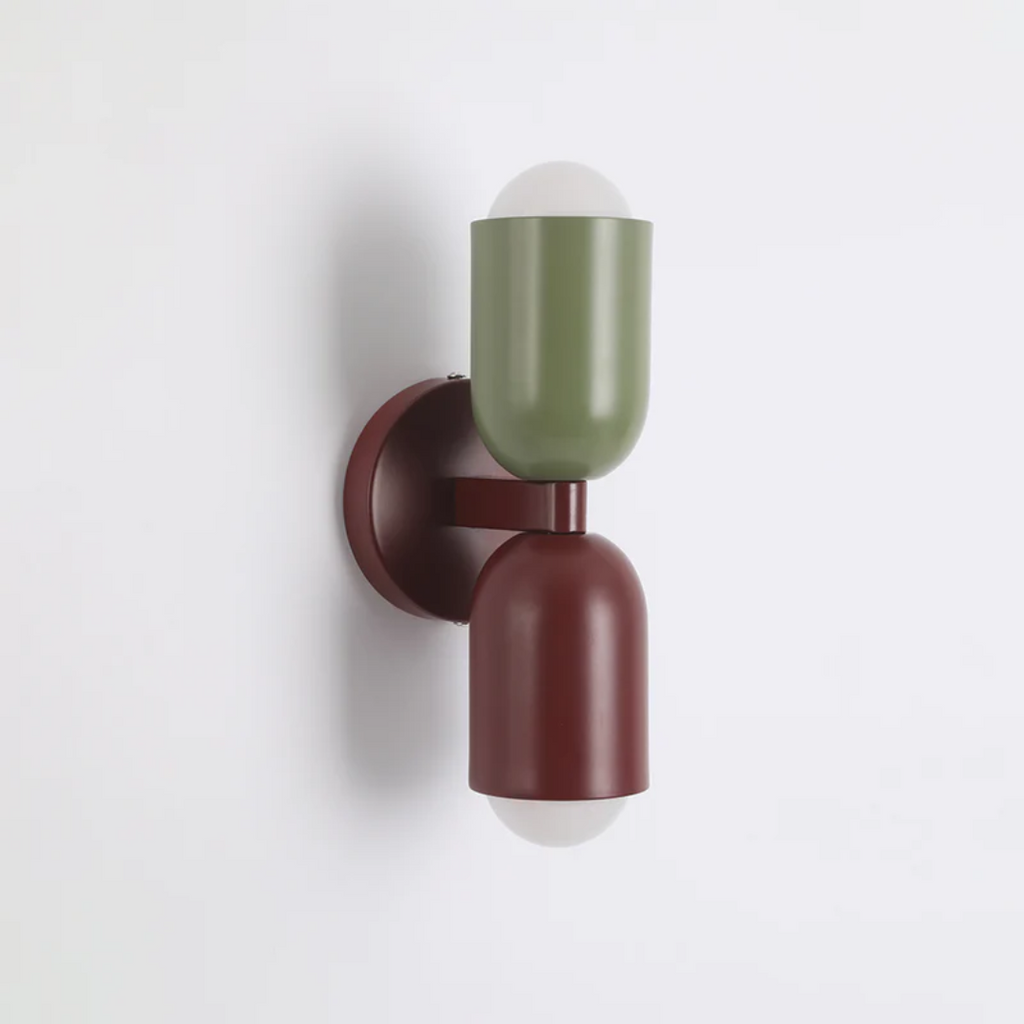 Wall Sconce Light with Dual Up and Down LED Lighting and Color-Blocked Design - Image 3