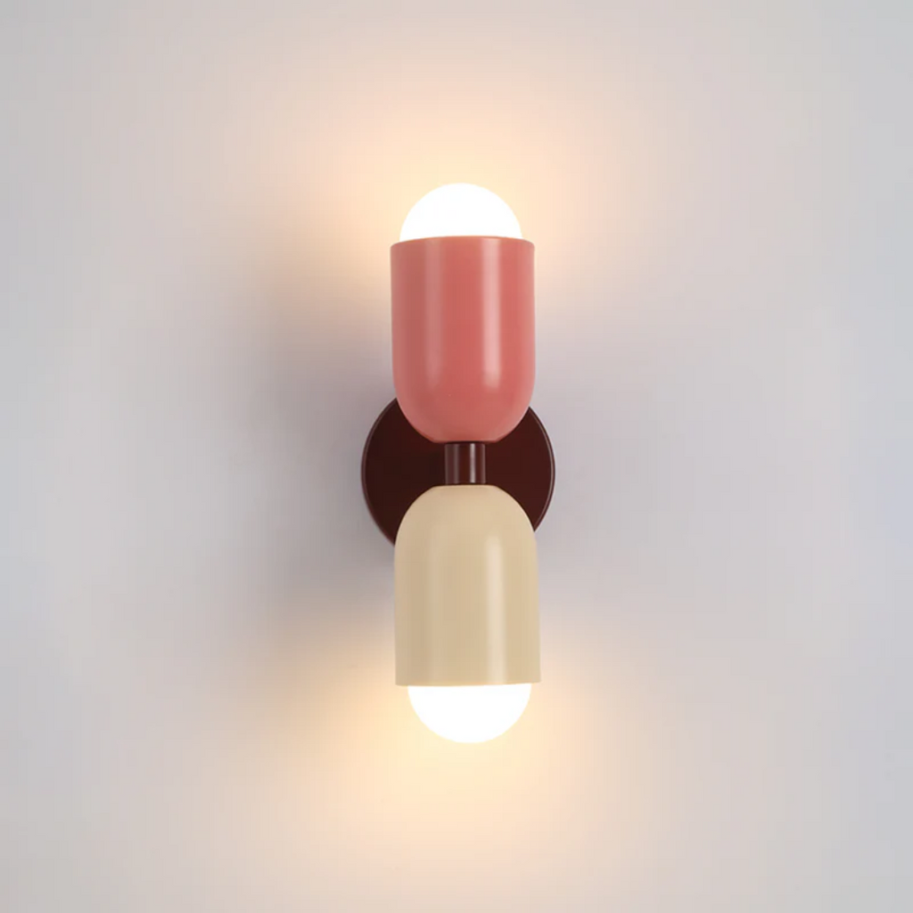 Wall Sconce Light with Dual Up and Down LED Lighting and Color-Blocked Design - Image 4