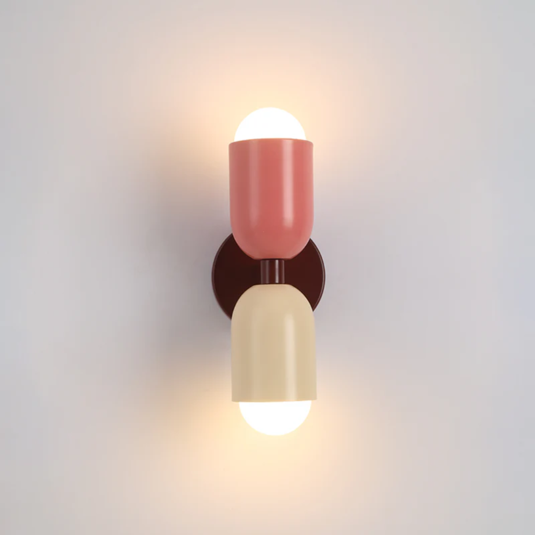 Wall Sconce Light with Dual Up and Down LED Lighting and Color-Blocked Design - Image 4
