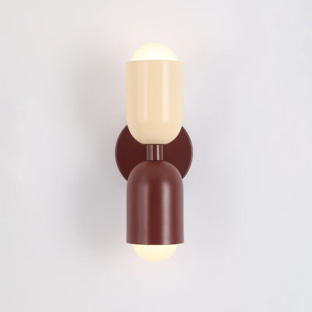 Wall Sconce Light with Dual Up and Down LED Lighting and Color-Blocked Design - Image 5