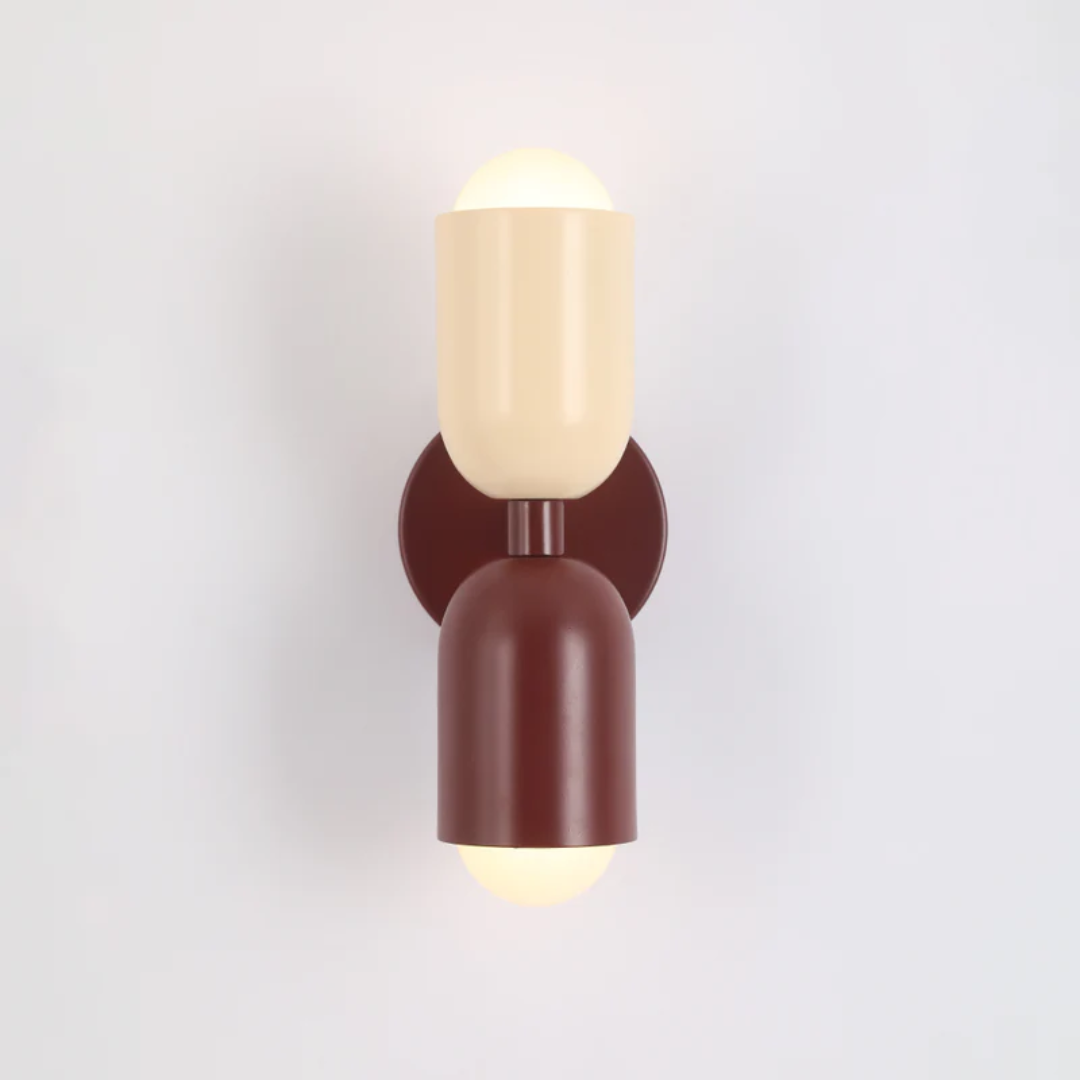 Wall Sconce Light with Dual Up and Down LED Lighting and Color-Blocked Design - Image 5