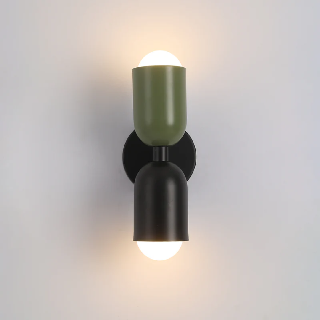Wall Sconce Light with Dual Up and Down LED Lighting and Color-Blocked Design - Image 6