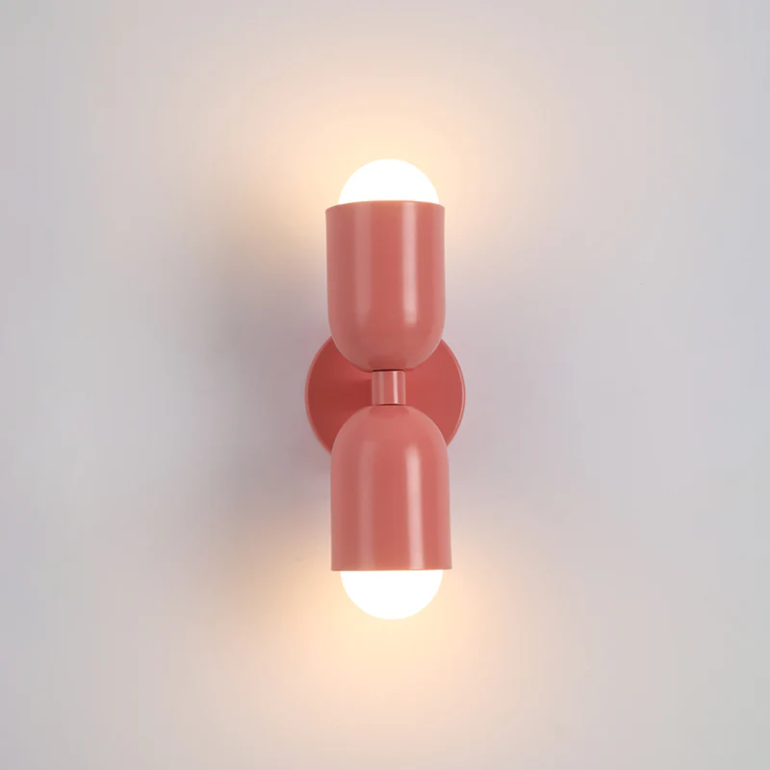 Wall Sconce Light with Dual Up and Down LED Lighting and Color-Blocked Design - Image 8