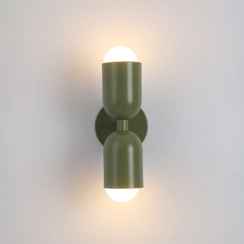 Wall Sconce Light with Dual Up and Down LED Lighting and Color-Blocked Design - Image 9