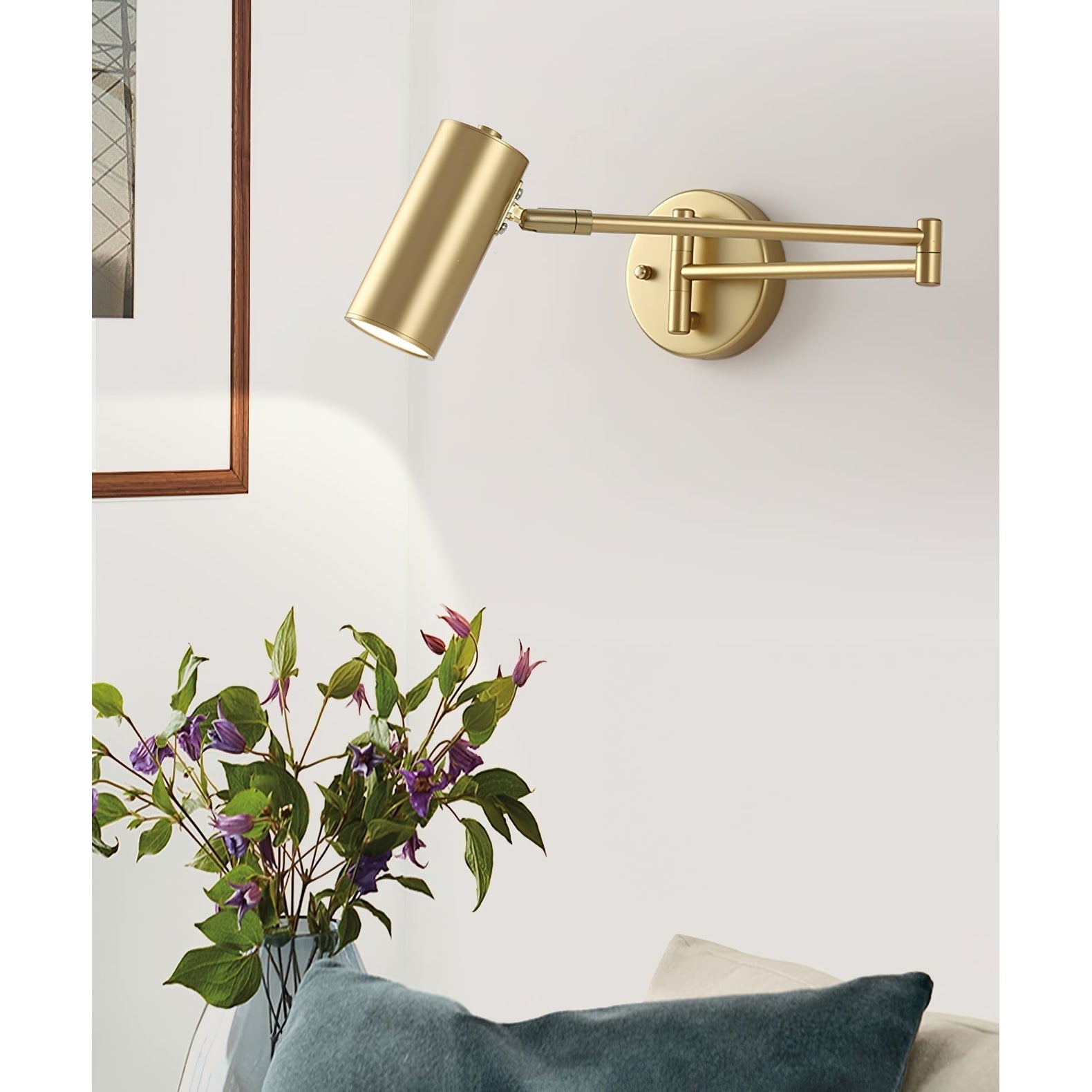 Wall Sconce Swing Arm Reading Light with Adjustable Head - Image 10