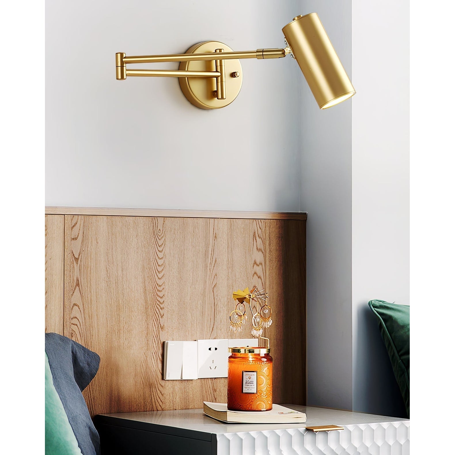 Wall Sconce Swing Arm Reading Light with Adjustable Head - Image 16