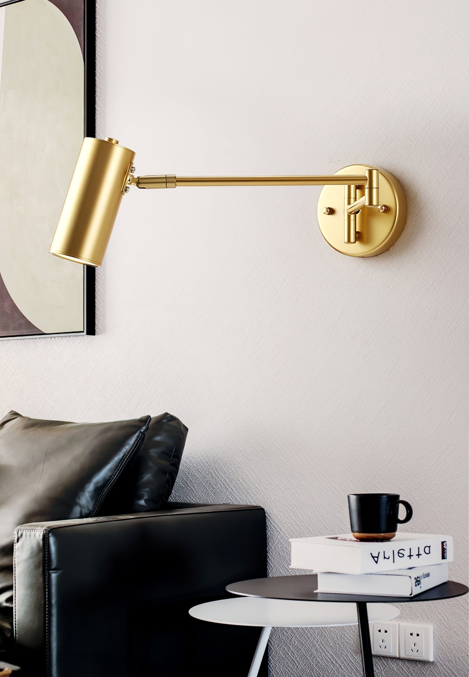 Wall Sconce Swing Arm Reading Light with Adjustable Head - Image 23
