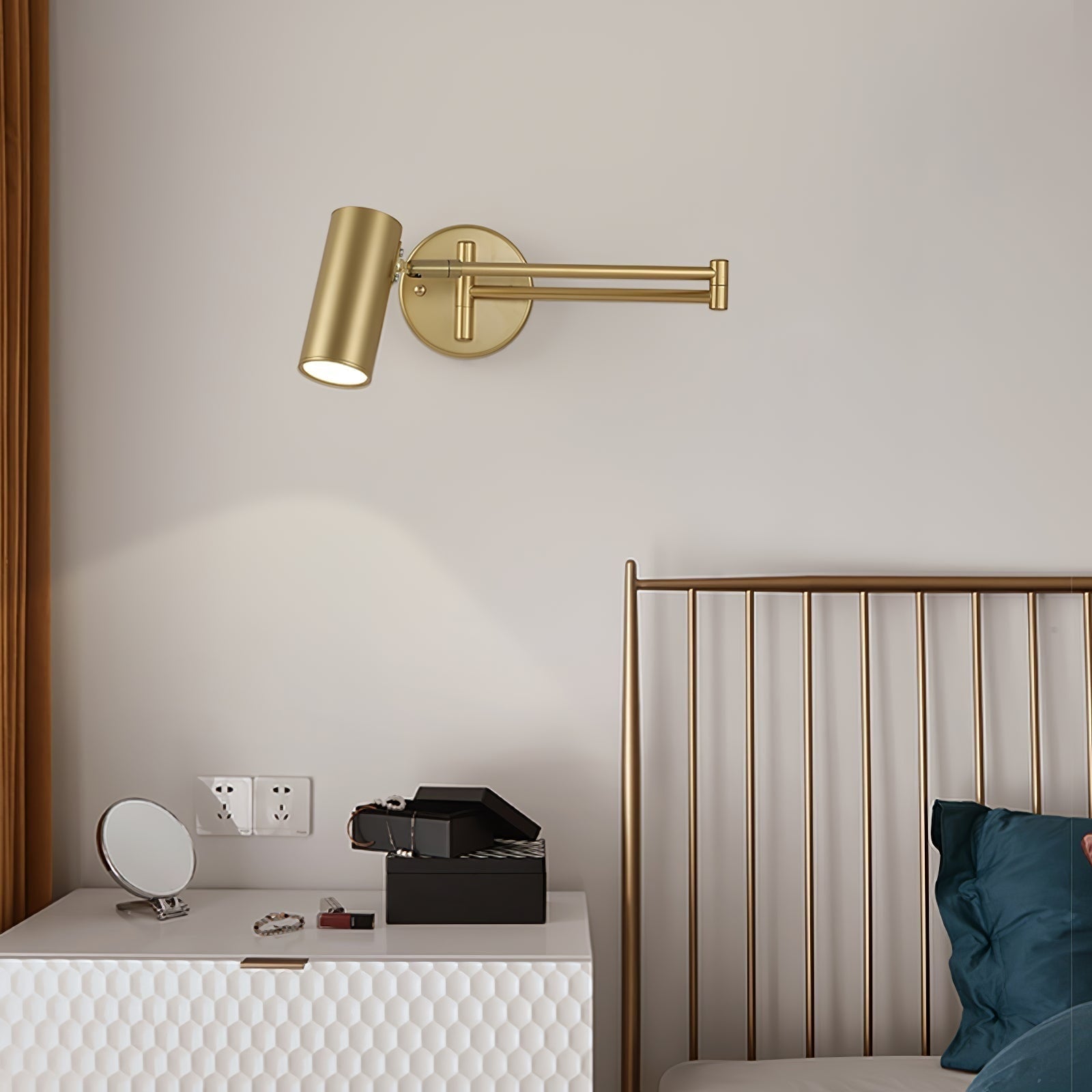 Wall Sconce Swing Arm Reading Light with Adjustable Head - Image 3