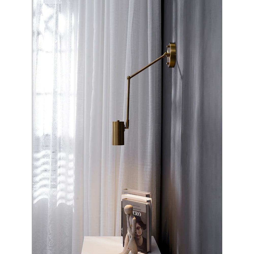 Wall Sconce Swing Arm Reading Light with Adjustable Head - Image 39