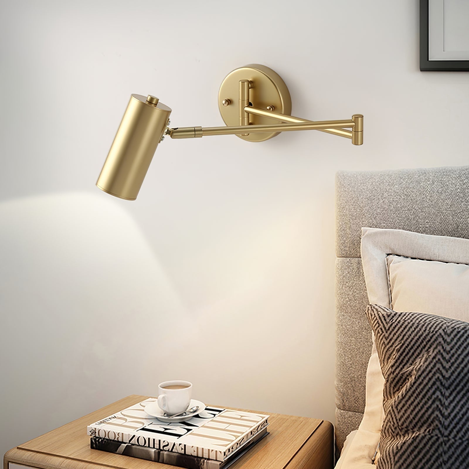 Wall Sconce Swing Arm Reading Light with Adjustable Head - Image 8