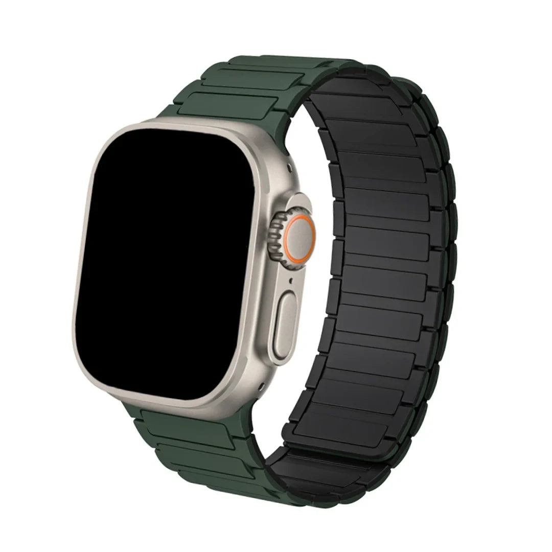 Watch Band with Magnetic Closure and Ribbed Silicone Design - Image 10