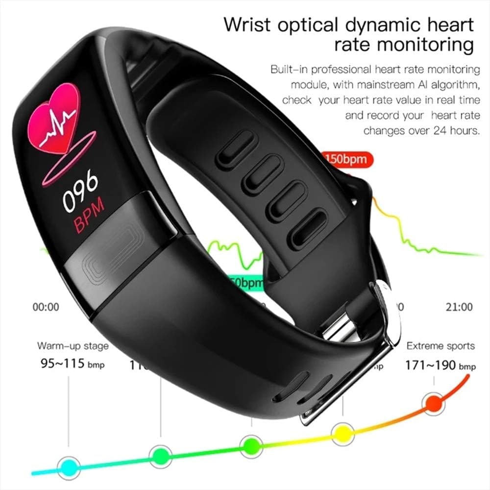 Water Resistant Fitness Tracker Wearable Heart Rate Activity Silicone Band Ecg Monitor - Image 3