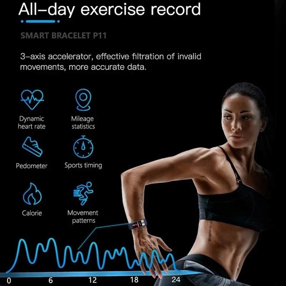 Water Resistant Fitness Tracker Wearable Heart Rate Activity Silicone Band Ecg Monitor - Image 7
