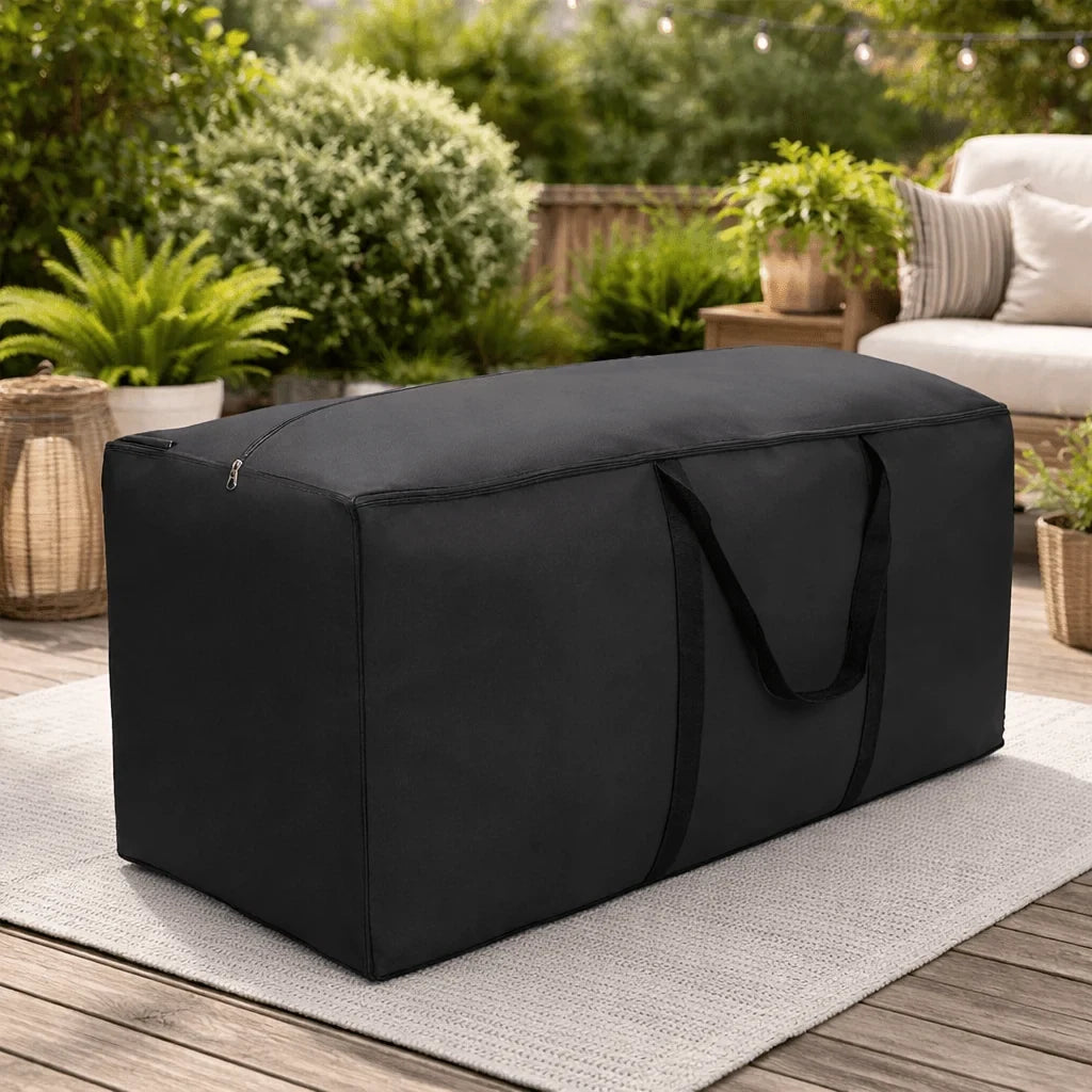 Waterproof Cushion Storage Bag with Zipper and Handles for Outdoor Patio Furniture - Image 1