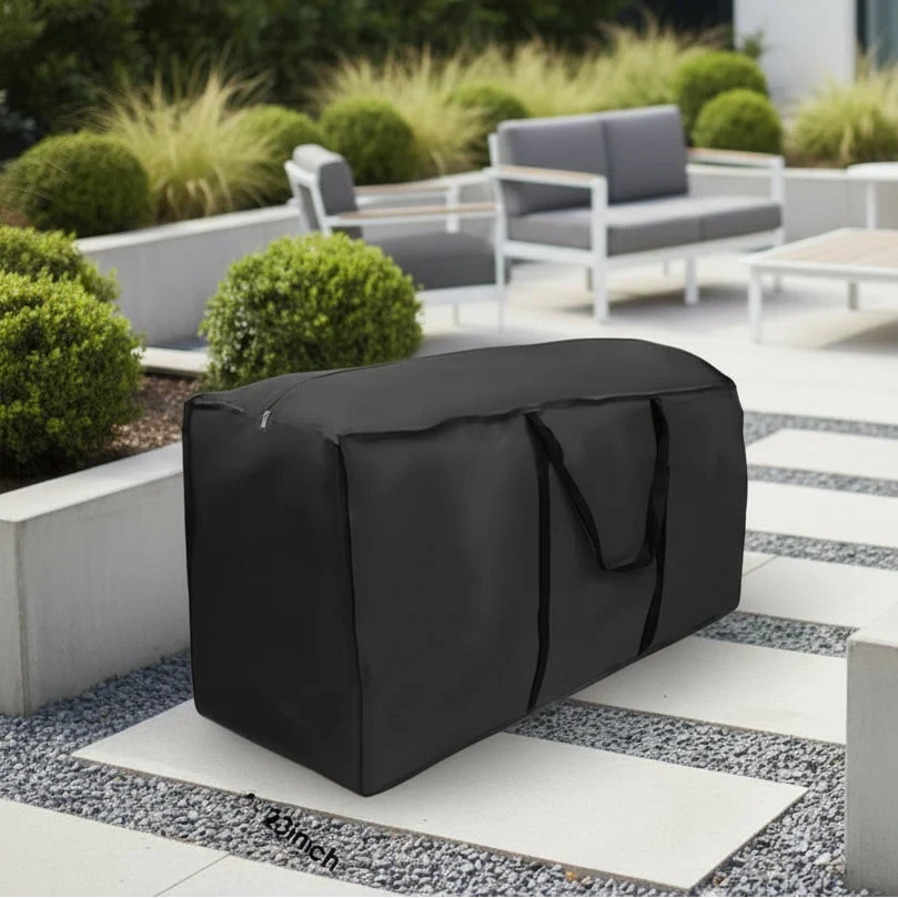 Waterproof Cushion Storage Bag with Zipper and Handles for Outdoor Patio Furniture - Image 2