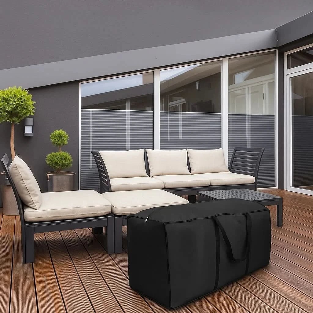 Waterproof Cushion Storage Bag with Zipper and Handles for Outdoor Patio Furniture - Image 3