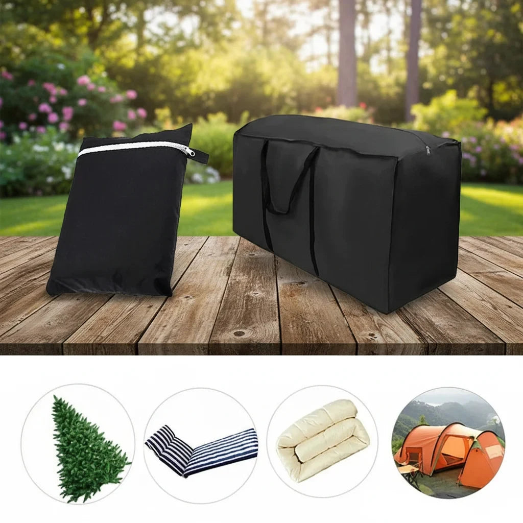 Waterproof Cushion Storage Bag with Zipper and Handles for Outdoor Patio Furniture - Image 5