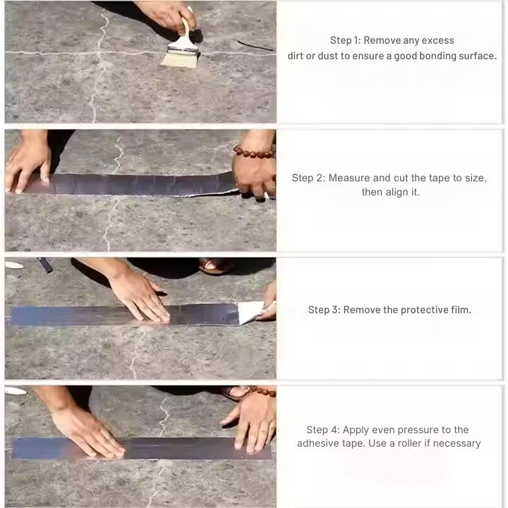Waterproof Tape Butyl Strong Adhesive Aluminum Foil Backing Roof Repair Leak Sealing - Image 6