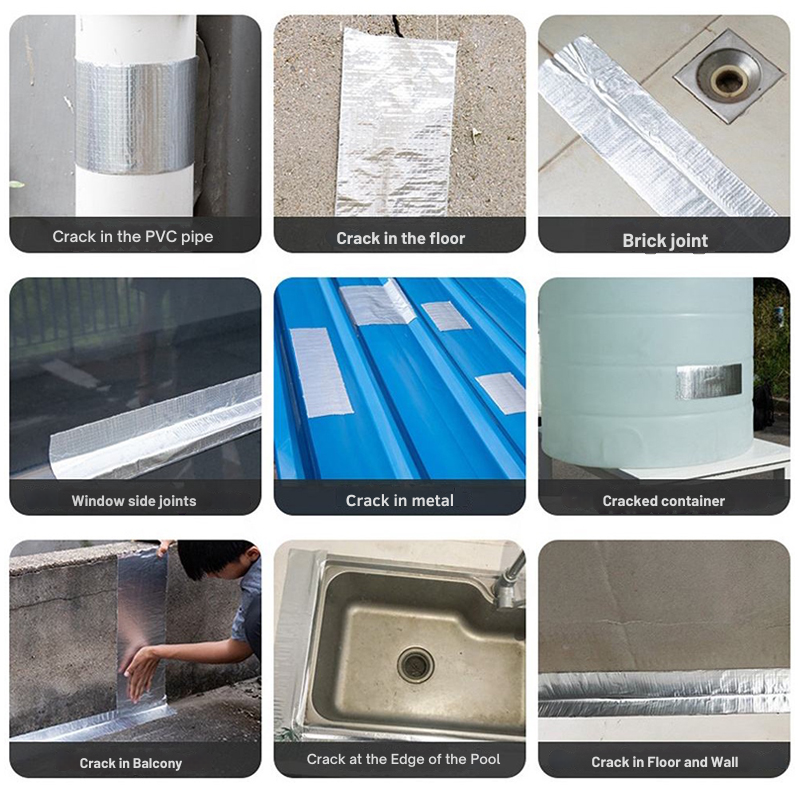 Waterproof Tape Butyl Strong Adhesive Aluminum Foil Backing Roof Repair Leak Sealing - Image 8