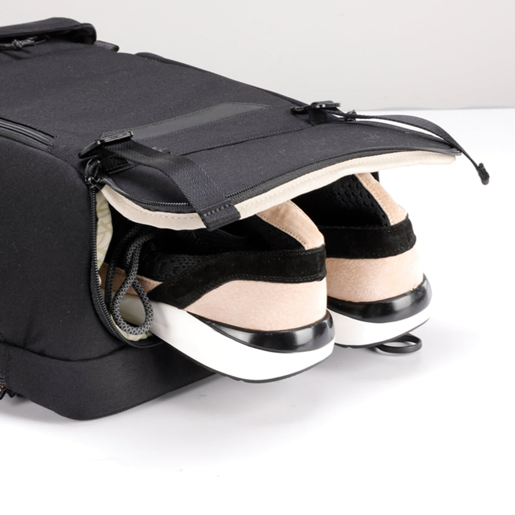 Waterproof Travel Laptop Backpack Shoe Compartment Black Mesh Compression Straps Carry-on - Image 2