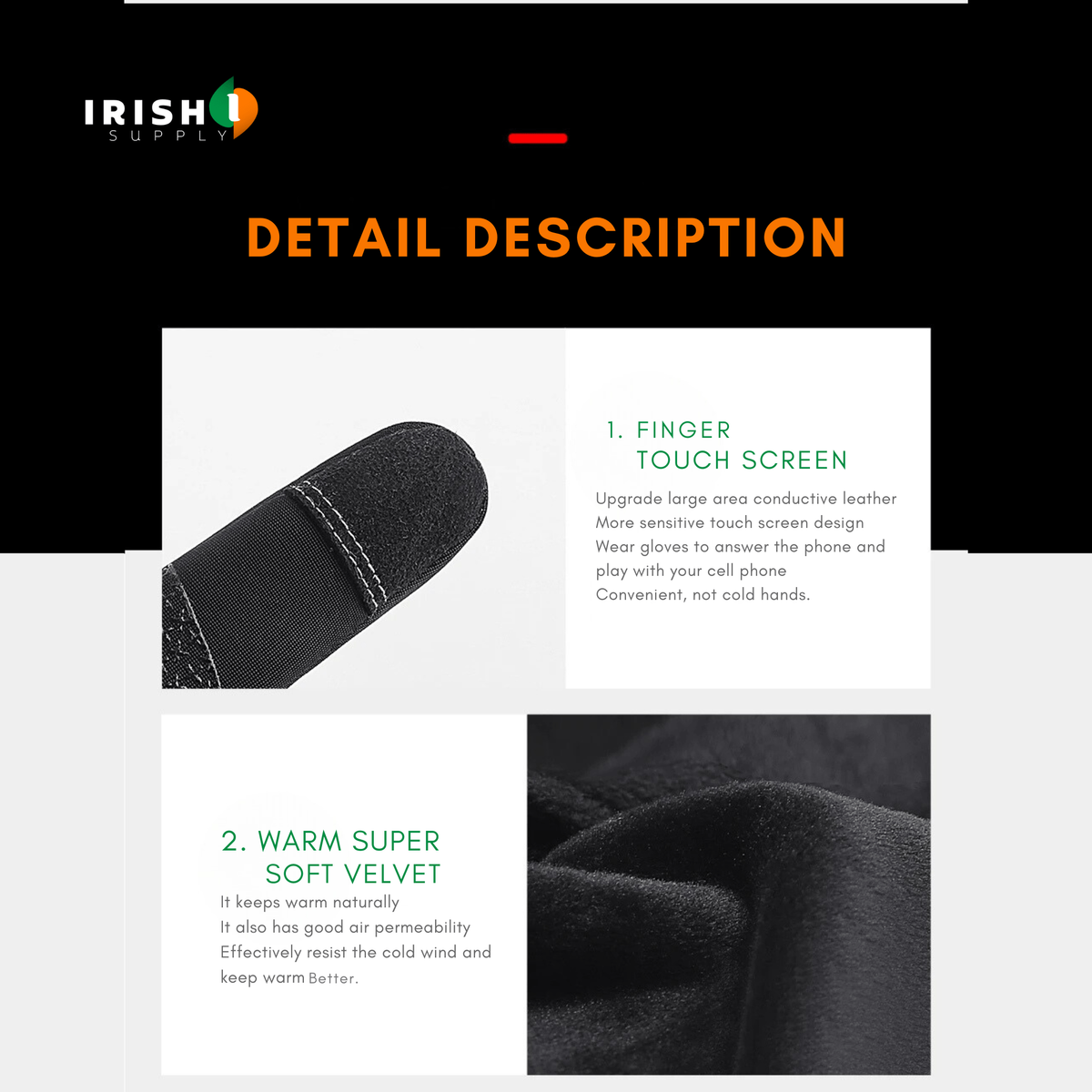 Waterproof Winter Gloves with Touchscreen Fingers Cycling Thermal Grip and Windproof Cuffs - Image 9