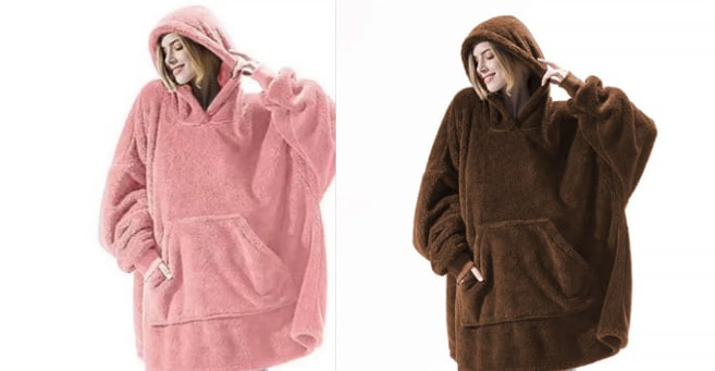 Wearable Blanket Hoodie for Newborn Infant and with Oversized Fleece and Kangaroo Pocket - Image 10