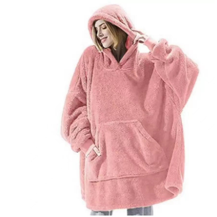 Wearable Blanket Hoodie for Newborn Infant and with Oversized Fleece and Kangaroo Pocket - Image 11