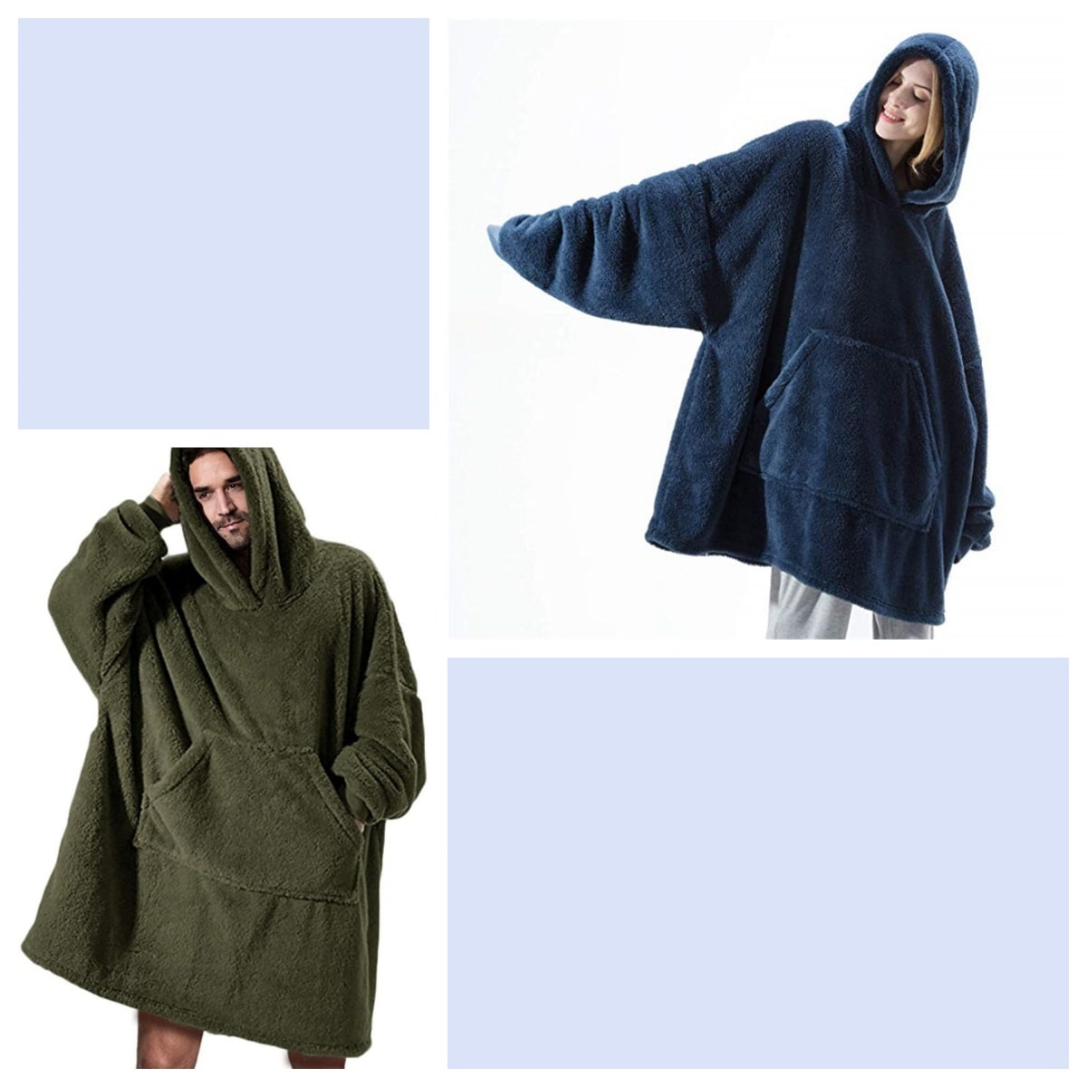 Wearable Blanket Hoodie for Newborn Infant and with Oversized Fleece and Kangaroo Pocket - Image 12