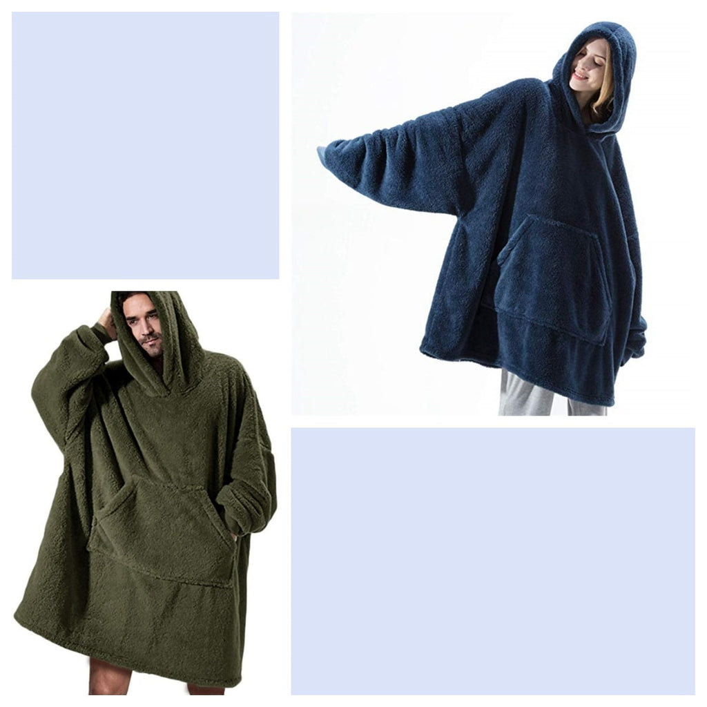 Wearable Blanket Hoodie for Newborn Infant and with Oversized Fleece and Kangaroo Pocket - Image 12