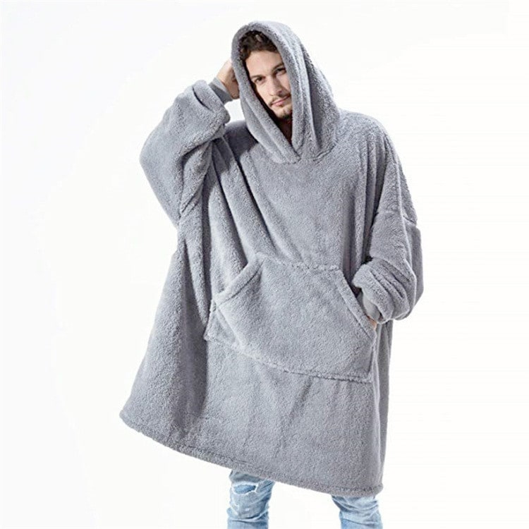 Wearable Blanket Hoodie for Newborn Infant and with Oversized Fleece and Kangaroo Pocket - Image 13